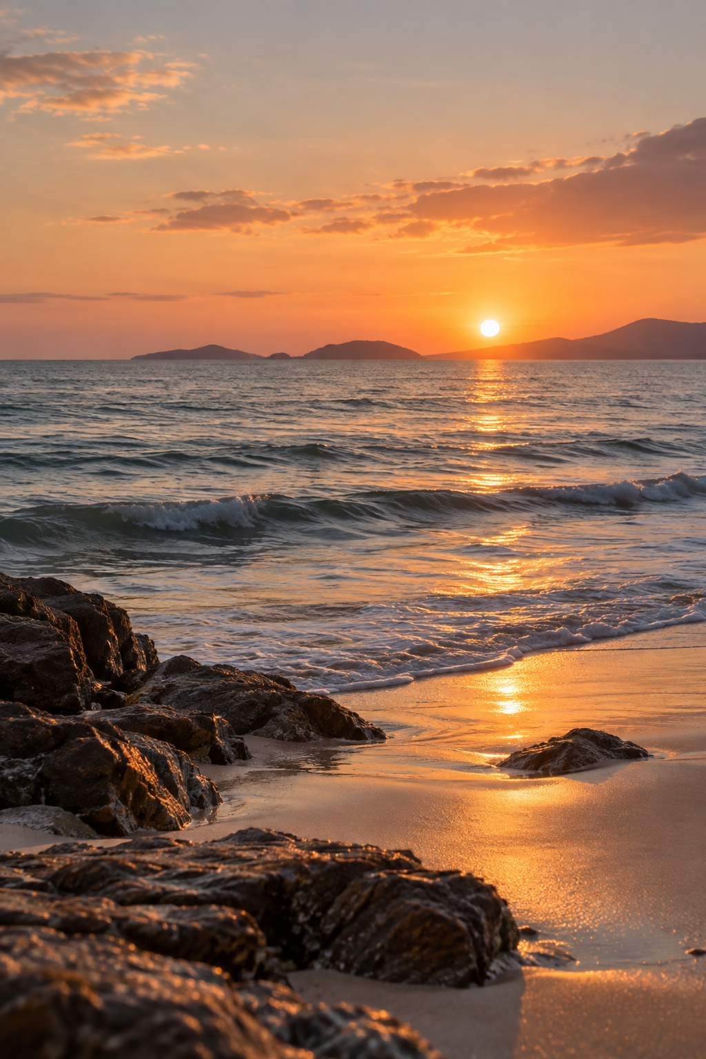 夕阳下的海面